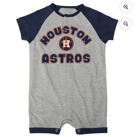 Genuine merchandise Infant Heather Gray Houston Astros Full-Snap Romper 8m NWT - Picture 2 of 8